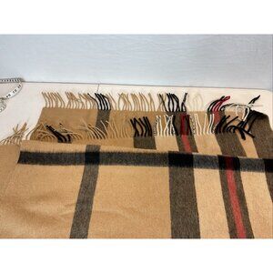 Edinburgh 100% Lambswool Fringe Scarf/wrap  Preppy Fall Winter Navy/Red/Beige